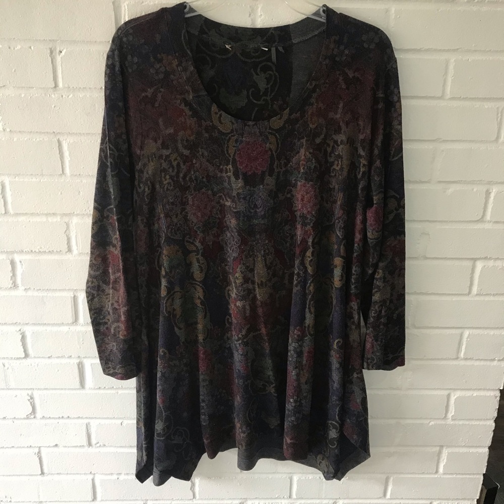 Floral Tunic with Flutter Sides - PL